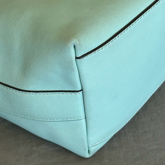 COACH Legacy Tassel Top Smooth Leather Duffel in Mint - Picture 7 of 14